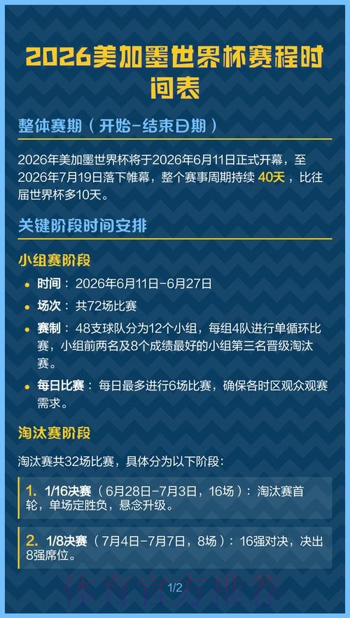 2026美加墨世界杯完整赛程是否免费